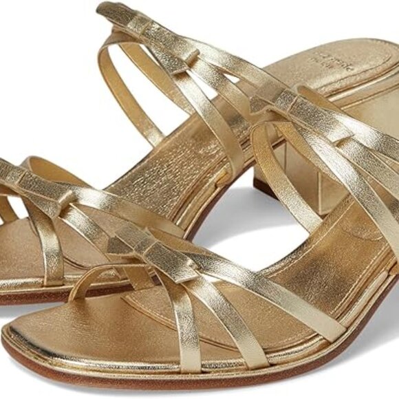 Kate Spade Carolina Metalic Block Heel Sandals, Size 8, Brand New -Original $228 - Picture 1 of 8